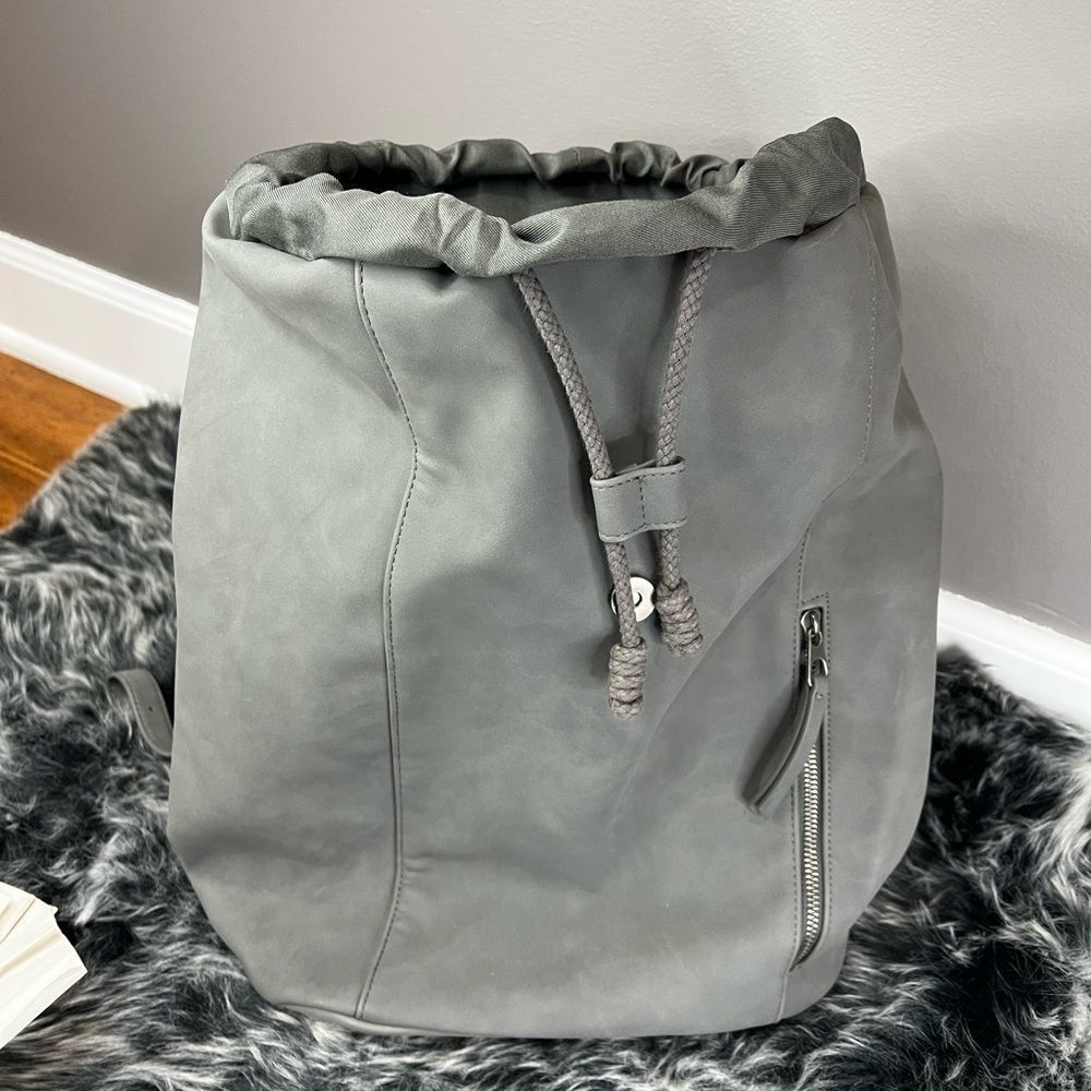 Soft Flap Backpack - Universal Thread Suede, Gray. - image 4